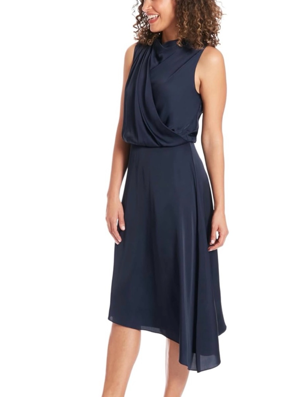 London Times Draped Front Sheath Dress